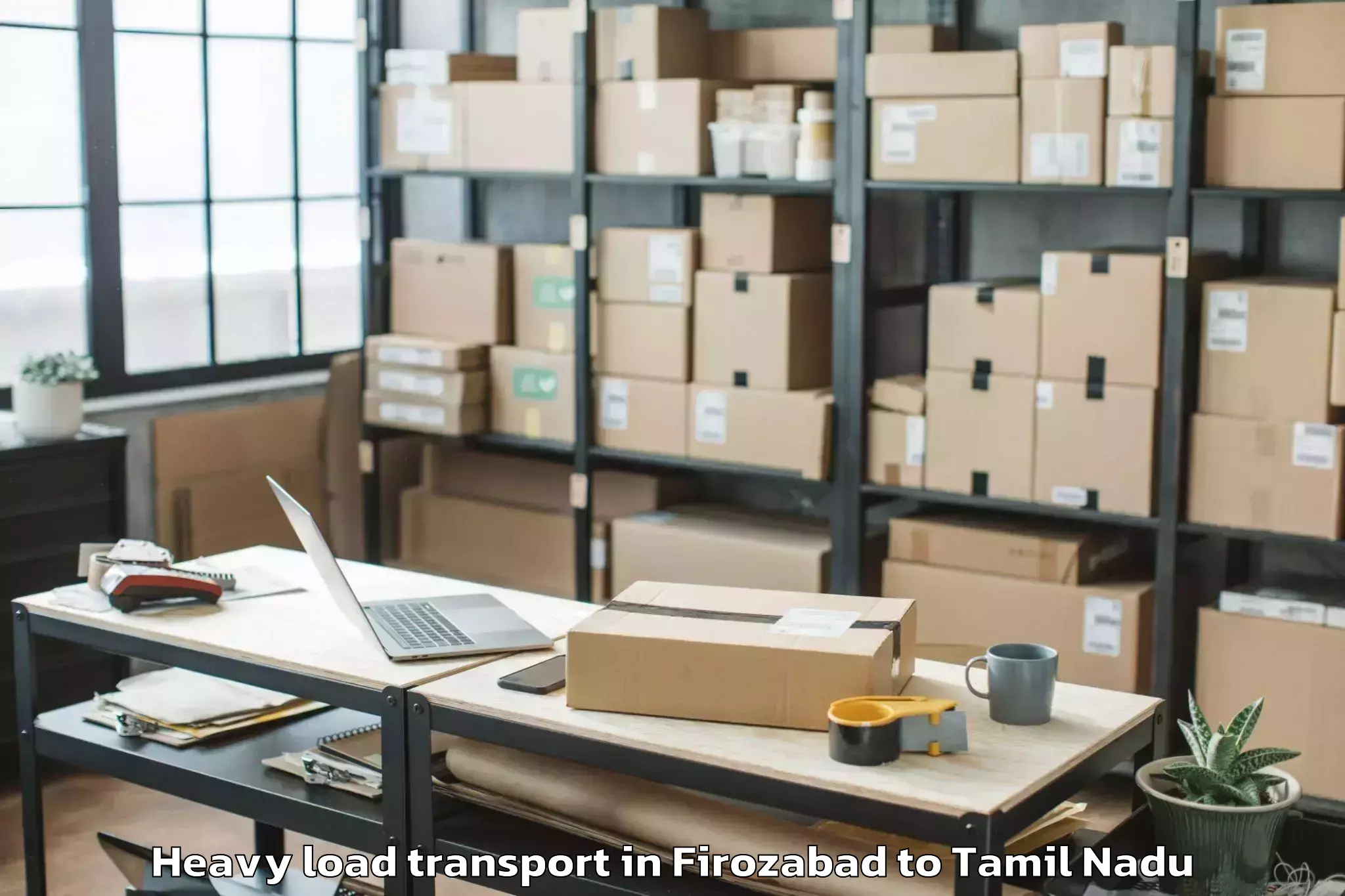 Hassle-Free Firozabad to Uppiliyapuram Heavy Load Transport